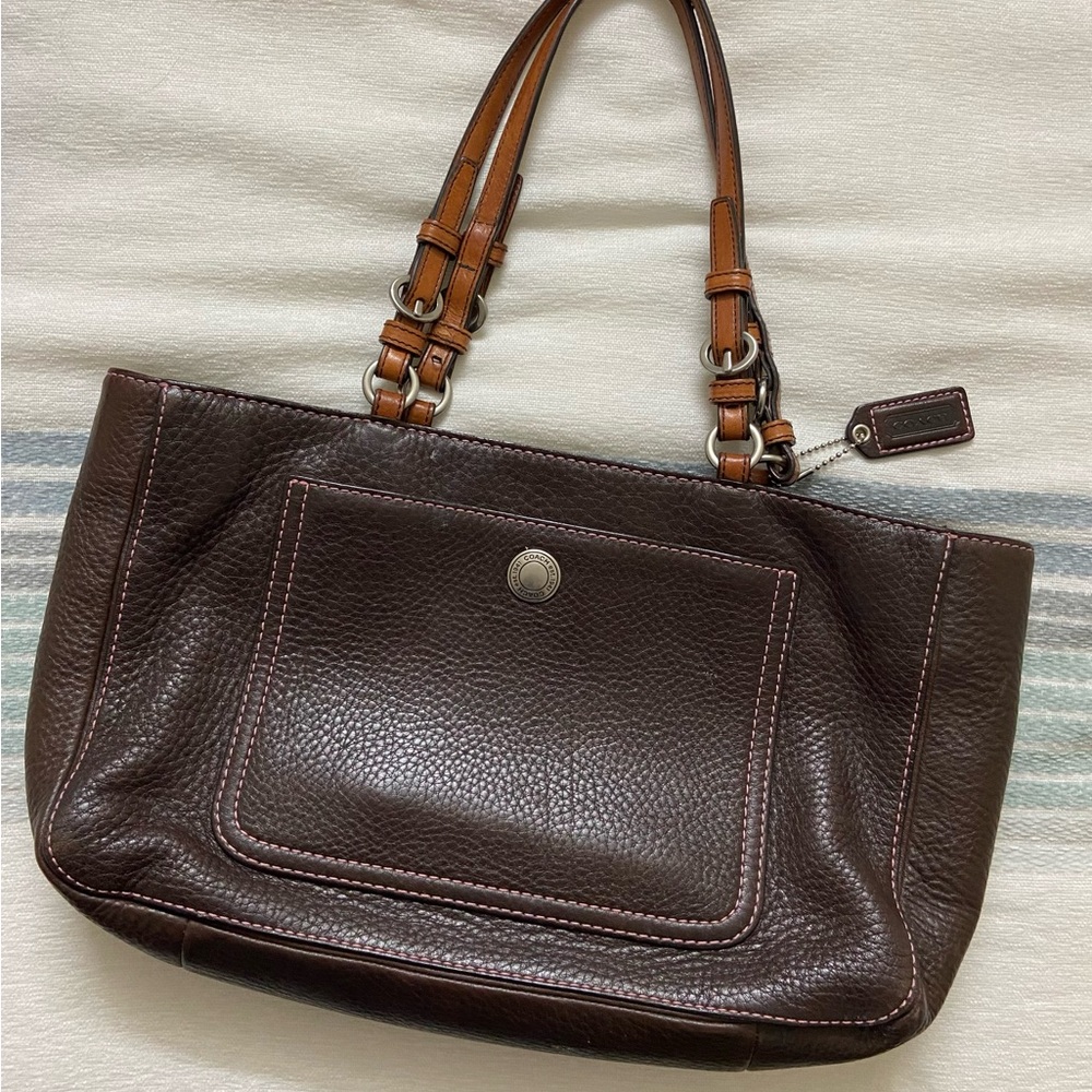 Vintage Coach Purse/Bag in Cowhide Leather - 8E97 Brown